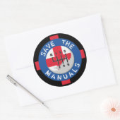 BESPAAR DE MANUALS RONDE STICKER (Envelop)