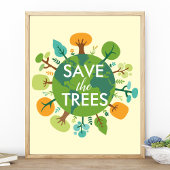 Bespaar de milieu-omgeving van de bomen op aarde poster