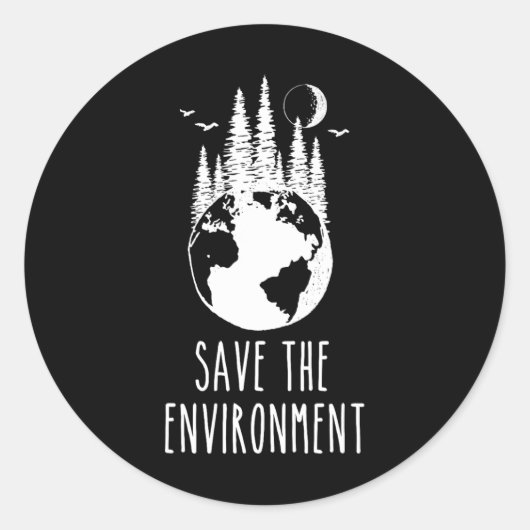 Bespaar de Natuur op de Dag van de Aarde Ronde Sticker (Voorkant)