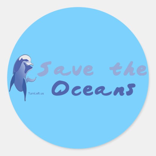 BESPAAR DE OCEANEN RONDE STICKER (Voorkant)