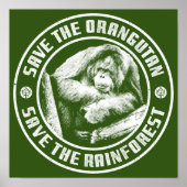 BESPAAR DE ORANGUTAN DE RAINFOREST. POSTER (Voorkant)