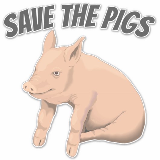 BESPAAR DE PIGS PIG CAR DECAL STICKER (Voorkant)