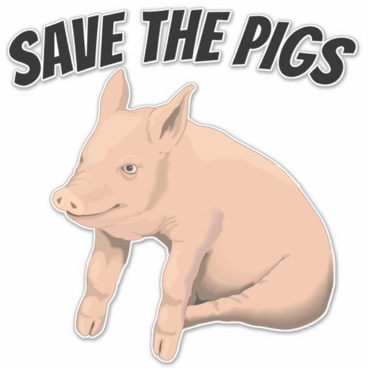 BESPAAR DE PIGS PIG CAR DECAL STICKER (Voorkant)