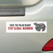 BESPAAR DE POLAIRE BEREN! BUMPERSTICKER (Op auto)