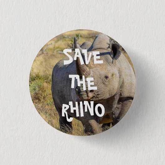 BESPAAR DE RHINO RONDE BUTTON 3,2 CM (Voorkant)