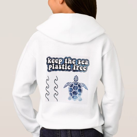 BESPAAR DE TURTLS, houd het zee plastic vrije hood (Achterkant)