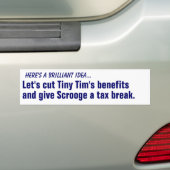 Bespaar de voordelen van Tiny Tim.. Bumpersticker (Op auto)