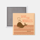 Bespaar de walvissen - milieuvriendelijk magneet (Voorkant / Achterkant)