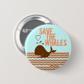 Bespaar de walvissen - milieuvriendelijk ronde button 5,7 cm (Voorkant /achterkant)