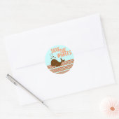 Bespaar de walvissen - milieuvriendelijk ronde sticker (Envelop)