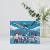 Bespaar de walvissen windmolen energie briefkaart (Staand voorkant)