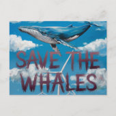 Bespaar de walvissen windmolen energie briefkaart (Voorkant)