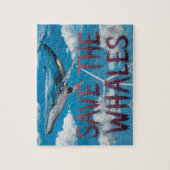 Bespaar de walvissen windmolen energie legpuzzel (Verticaal)