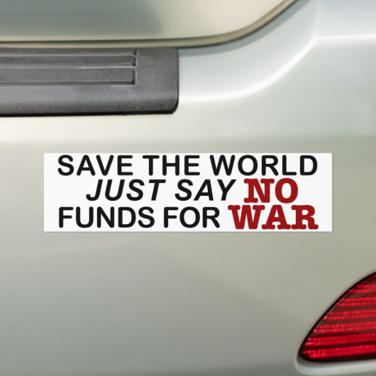 Bespaar de wereld bumpersticker (Op auto)