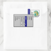 Bespaar de wereld, overal ter wereld rechthoekige sticker (Tas)