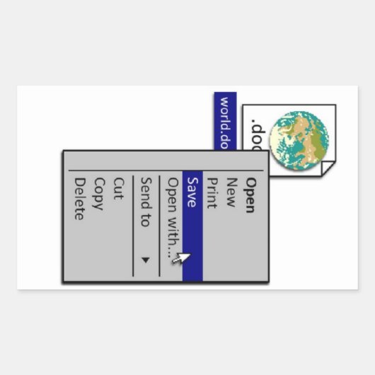 Bespaar de wereld, overal ter wereld rechthoekige sticker (Voorkant)