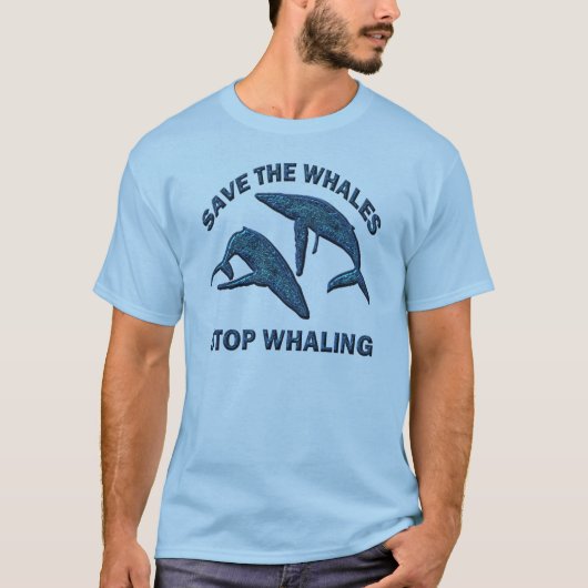 BESPAAR DE WHALES STOP TERUG T-SHIRT (Voorkant)