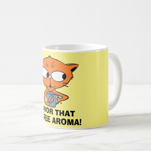 BESPAAR DIE KOFFIE AROMA! Kat drink koffie Koffiemok (Voorkant rechts)