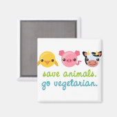 Bespaar dieren op vegetariër magneet (Voorkant / Achterkant)