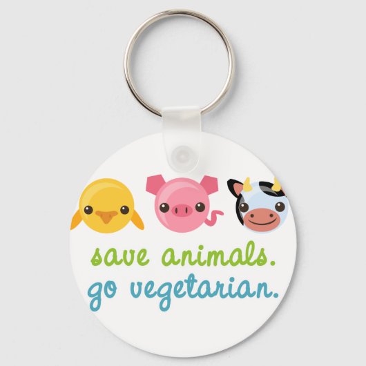 Bespaar dieren op vegetariër sleutelhanger (Voorkant)