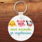 Bespaar dieren op vegetariër sleutelhanger (Voorkant)