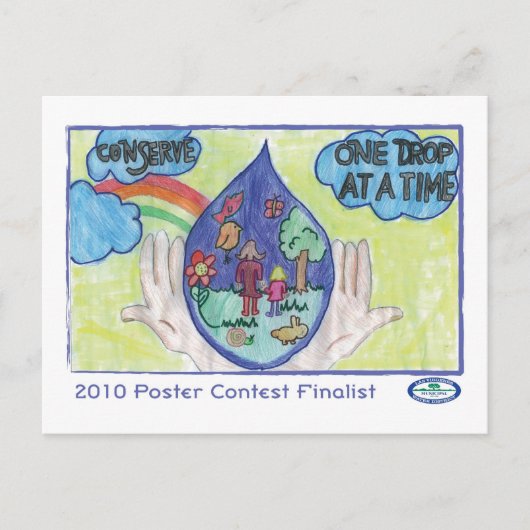 Bespaar - één druppel tegelijk briefkaart (Voorkant)