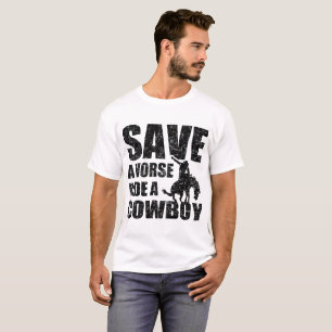BESPAAR EEN HORSE RIDE EEN COWBOOL T-SHIRT