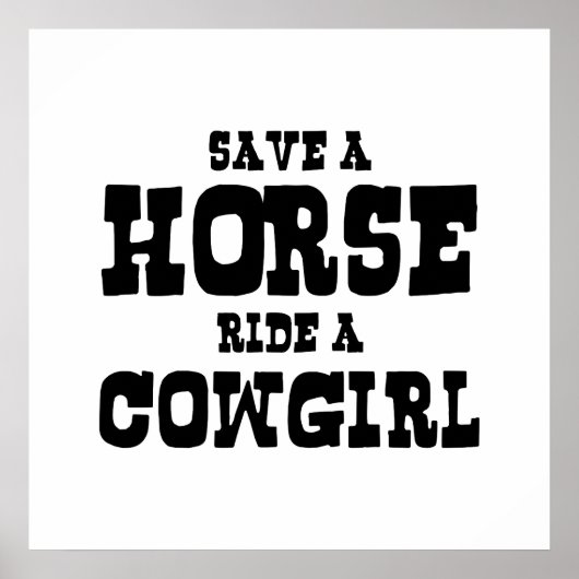 BESPAAR EEN HORSE RIDE EEN COWGIRL POSTER (Voorkant)