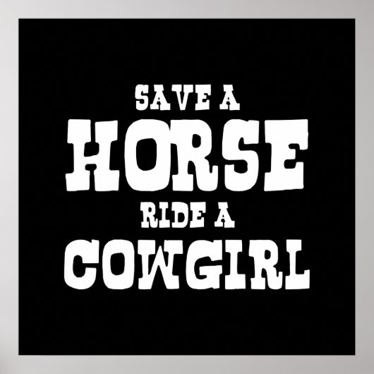 BESPAAR EEN HORSE RIDE EEN COWGIRL POSTER (Voorkant)