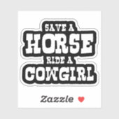 BESPAAR EEN HORSE RIDE EEN COWGIRL STICKER (Vel)