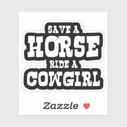 BESPAAR EEN HORSE RIDE EEN COWGIRL STICKER (Vel)