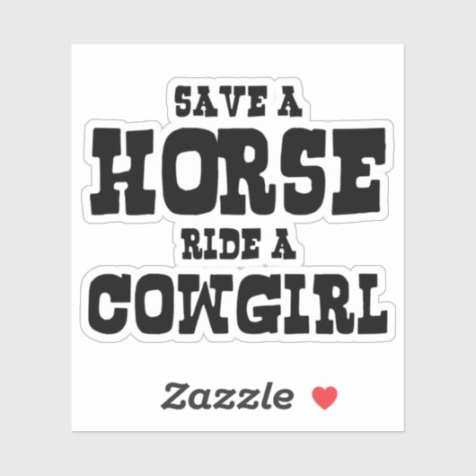 BESPAAR EEN HORSE RIDE EEN COWGIRL STICKER (Vel)