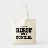 BESPAAR EEN HORSE RIDE EEN COWGIRL TOTE BAG (Voorkant)