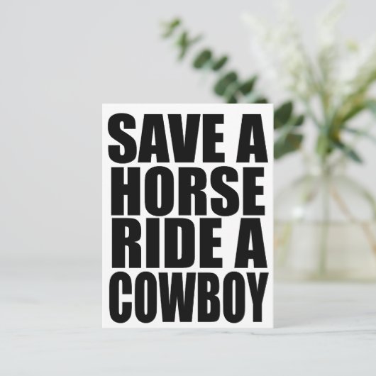 BESPAAR EEN HORSE RIDE EEN KWEEK BRIEFKAART (Staand voorkant)