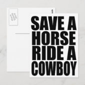 BESPAAR EEN HORSE RIDE EEN KWEEK BRIEFKAART (Voorkant / Achterkant)