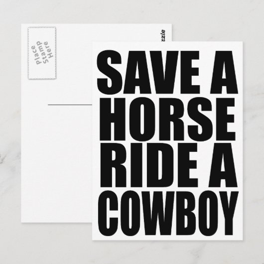 BESPAAR EEN HORSE RIDE EEN KWEEK BRIEFKAART (Voorkant / Achterkant)
