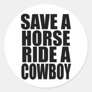 BESPAAR EEN HORSE RIDE EEN KWEEK RONDE STICKER