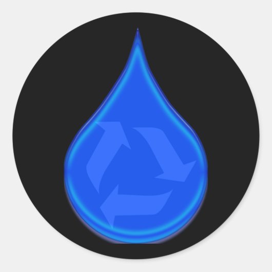 Bespaar en bespaar water ronde sticker (Voorkant)