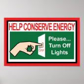 Bespaar energie poster (Voorkant)