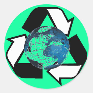 Bespaar energie, Recyclen Ronde Sticker