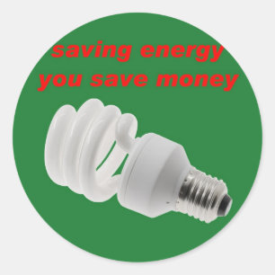 Bespaar energie ronde sticker