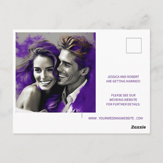 BESPAAR HET DATUM EENVOUDIG MODERNE ONTWERP BRIEFKAART (Achterkant)