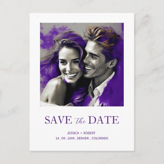 BESPAAR HET DATUM EENVOUDIG MODERNE ONTWERP BRIEFKAART (Voorkant)