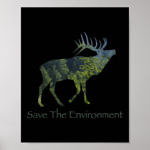 Bespaar het milieu van de aardeSilhouette Poster