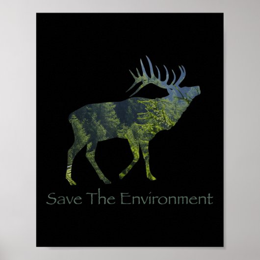 Bespaar het milieu van de aardeSilhouette Poster (Voorkant)