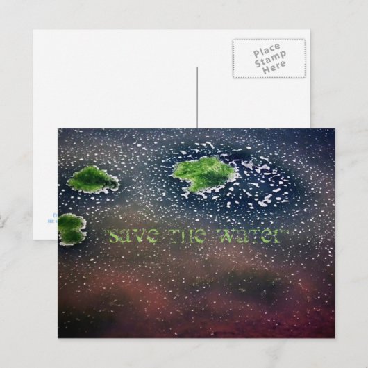 "Bespaar het water" Briefkaart (Voorkant / Achterkant)