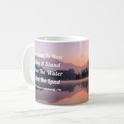 Bespaar het water en het land koffiemok (Voorkant links)