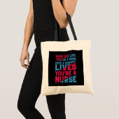 Bespaar honderd levens als verpleegster tote bag (Voorkant (product))