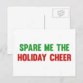 Bespaar me de feestdag. feestdagenkaart (Voorkant / Achterkant)