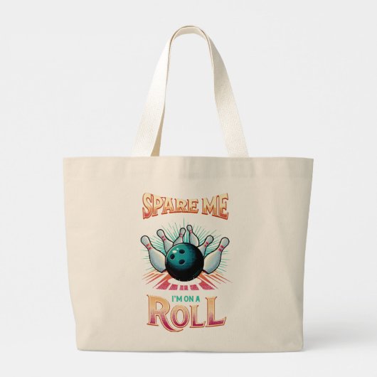 Bespaar me Im op een Roll - Bowling Grote Tote Bag (Achterkant)
